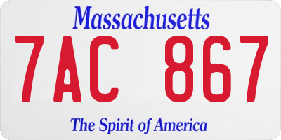 MA license plate 7AC867