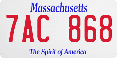 MA license plate 7AC868