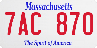 MA license plate 7AC870