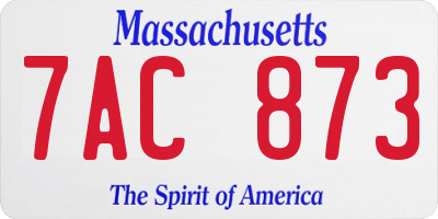 MA license plate 7AC873