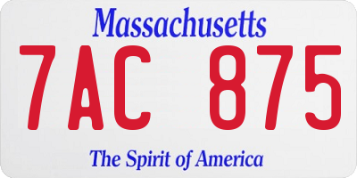 MA license plate 7AC875