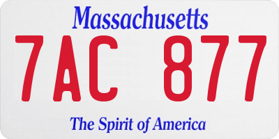 MA license plate 7AC877