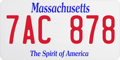 MA license plate 7AC878