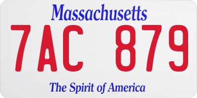 MA license plate 7AC879