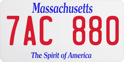 MA license plate 7AC880