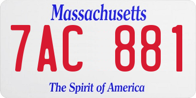 MA license plate 7AC881