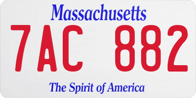 MA license plate 7AC882
