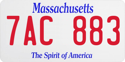 MA license plate 7AC883