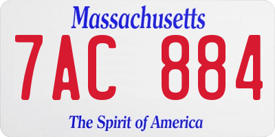 MA license plate 7AC884