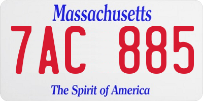 MA license plate 7AC885