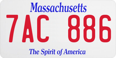 MA license plate 7AC886