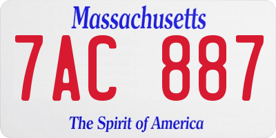 MA license plate 7AC887