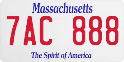 MA license plate 7AC888