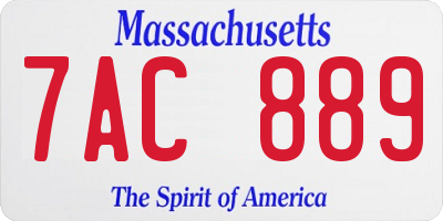 MA license plate 7AC889