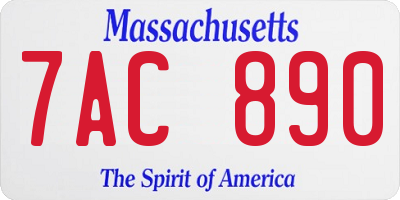 MA license plate 7AC890