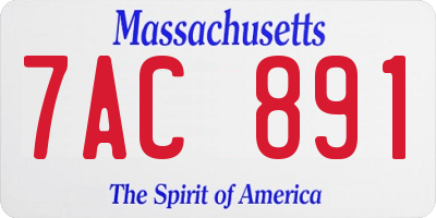MA license plate 7AC891