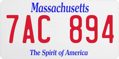 MA license plate 7AC894