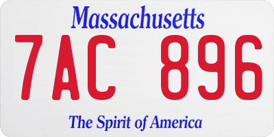 MA license plate 7AC896