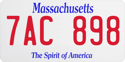 MA license plate 7AC898