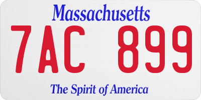 MA license plate 7AC899