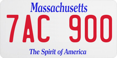 MA license plate 7AC900