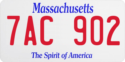 MA license plate 7AC902