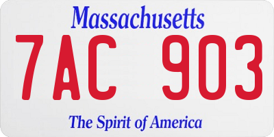 MA license plate 7AC903