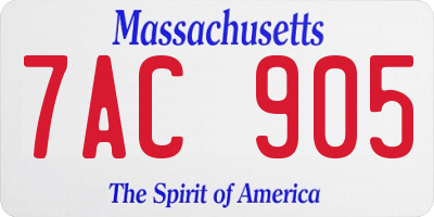 MA license plate 7AC905