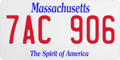 MA license plate 7AC906