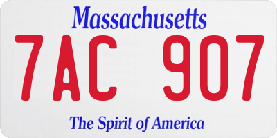 MA license plate 7AC907