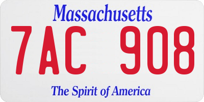 MA license plate 7AC908