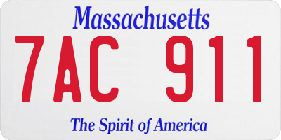 MA license plate 7AC911