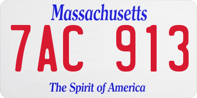 MA license plate 7AC913