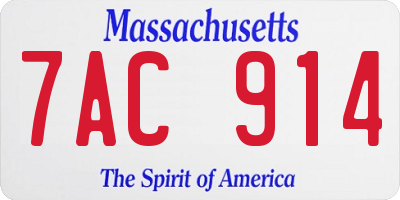 MA license plate 7AC914