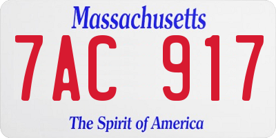 MA license plate 7AC917