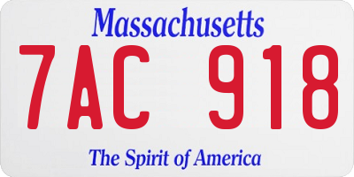 MA license plate 7AC918