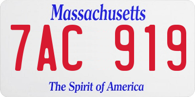 MA license plate 7AC919