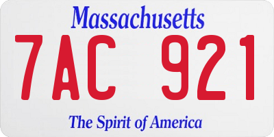 MA license plate 7AC921