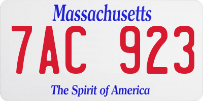 MA license plate 7AC923