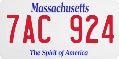 MA license plate 7AC924
