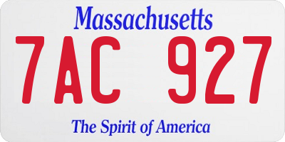 MA license plate 7AC927