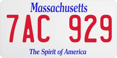 MA license plate 7AC929