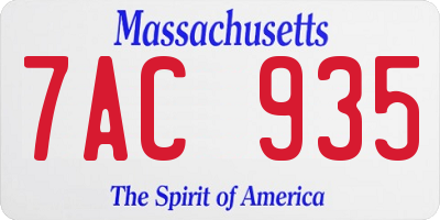 MA license plate 7AC935