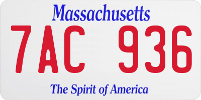 MA license plate 7AC936