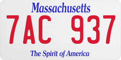 MA license plate 7AC937