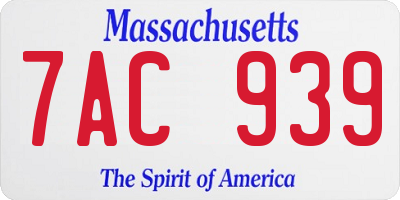 MA license plate 7AC939