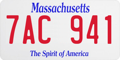 MA license plate 7AC941