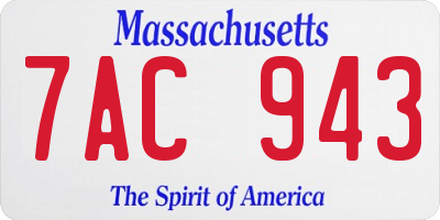 MA license plate 7AC943