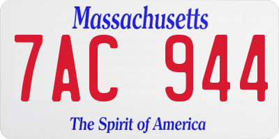 MA license plate 7AC944
