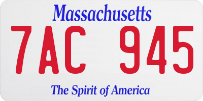 MA license plate 7AC945